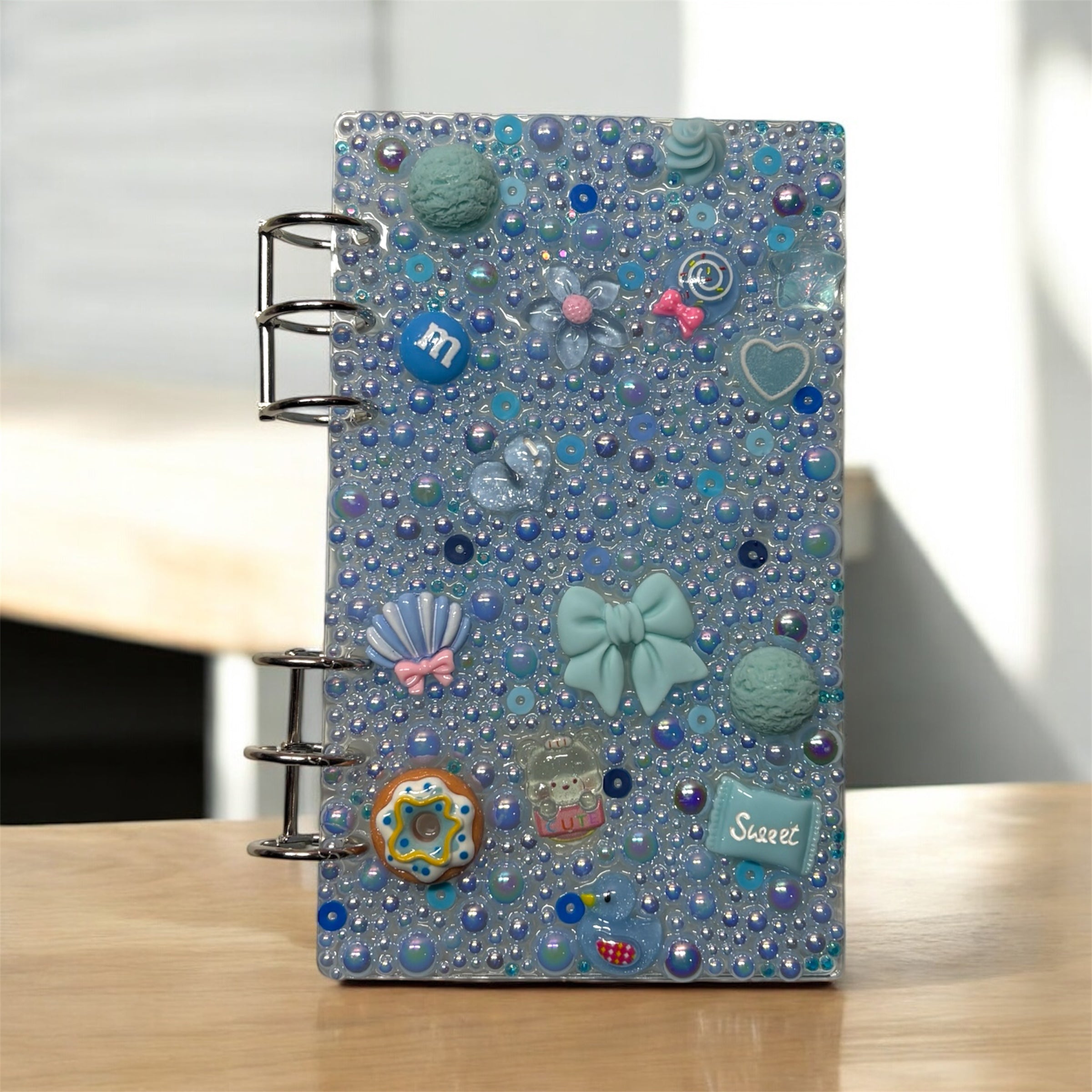 Precious Blue Junk Charm Acrylic Binder