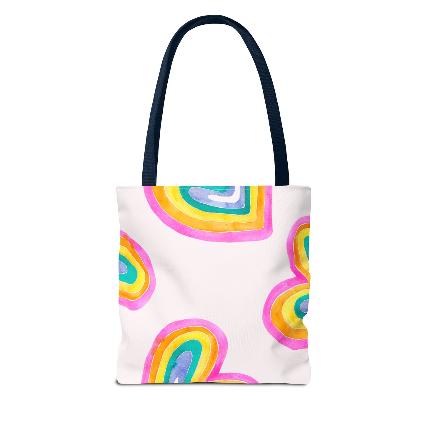 Rainbow Hearts Tote Bag