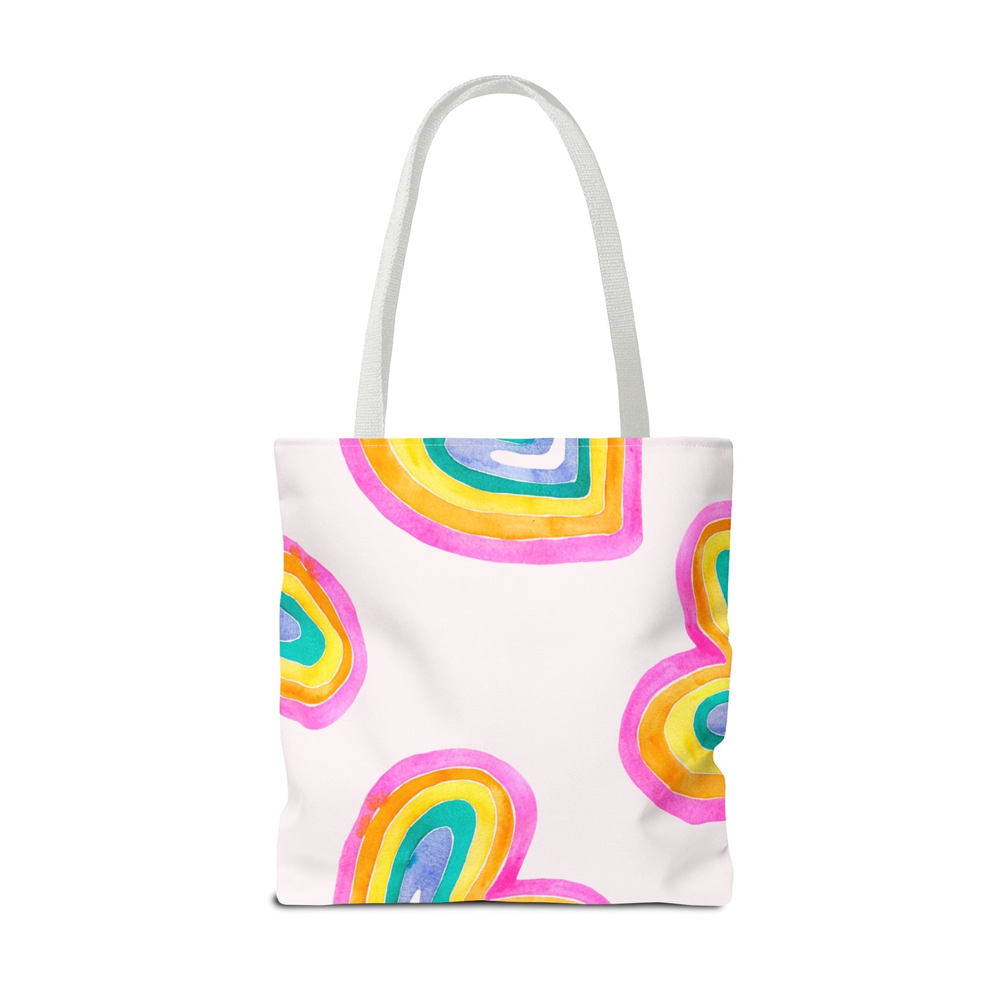 Rainbow Hearts Tote Bag