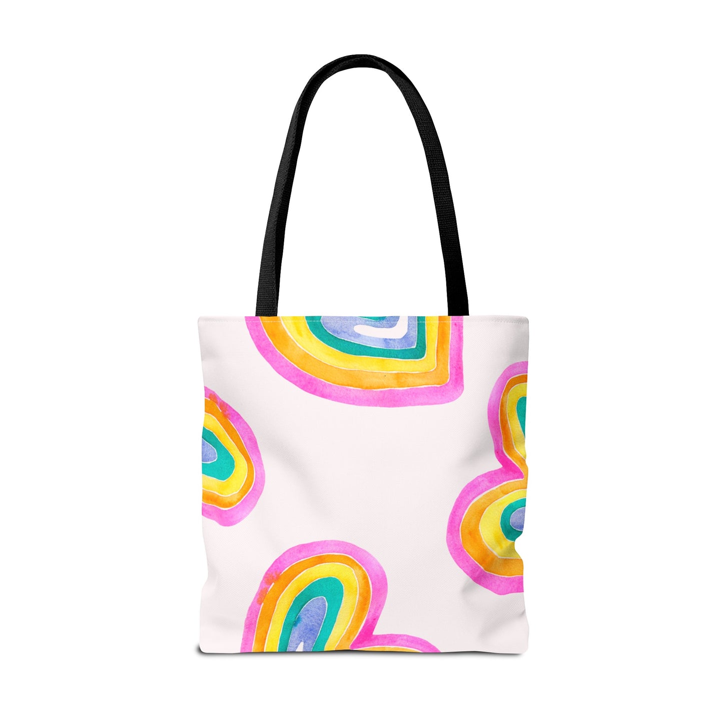 Rainbow Hearts Tote Bag