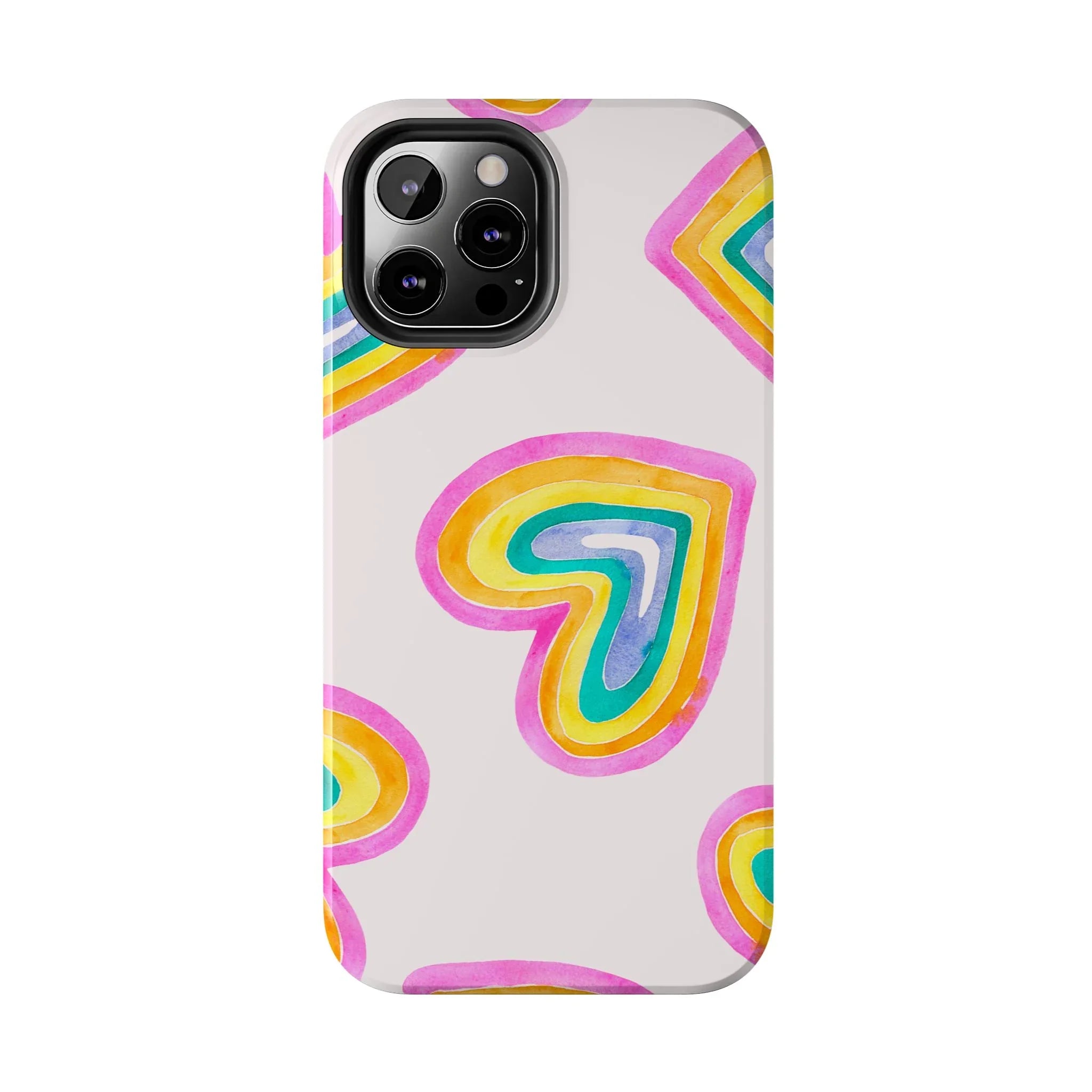 Rainbow Hearts Phone Case (Apple & Android) - Pink Sweetheart