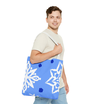 Blue Winter Snowflakes Tote Bag