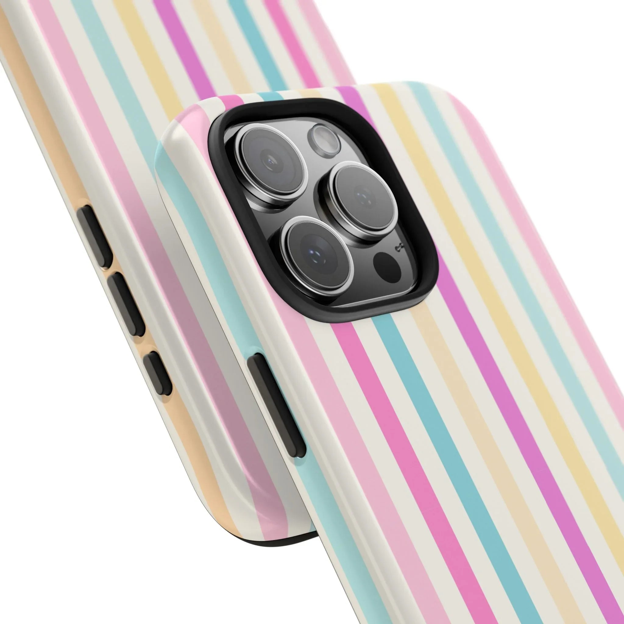 Pastel Candy Stripes Phone Cases (Apple & Android) - Pink Sweetheart