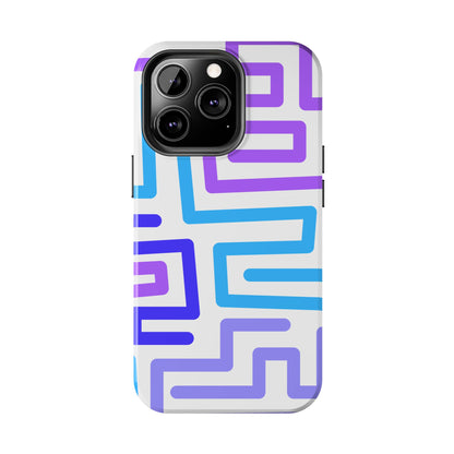 Abstract Neon Maze Phone Case