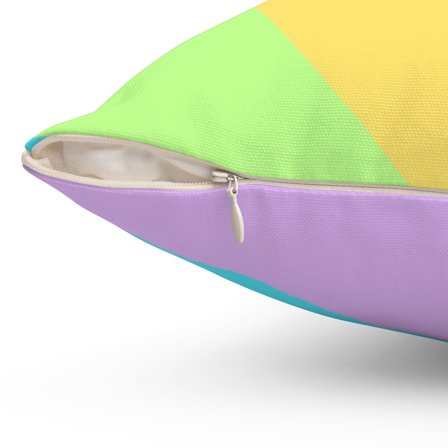 Neon Rainbow Swirl Square Pillow