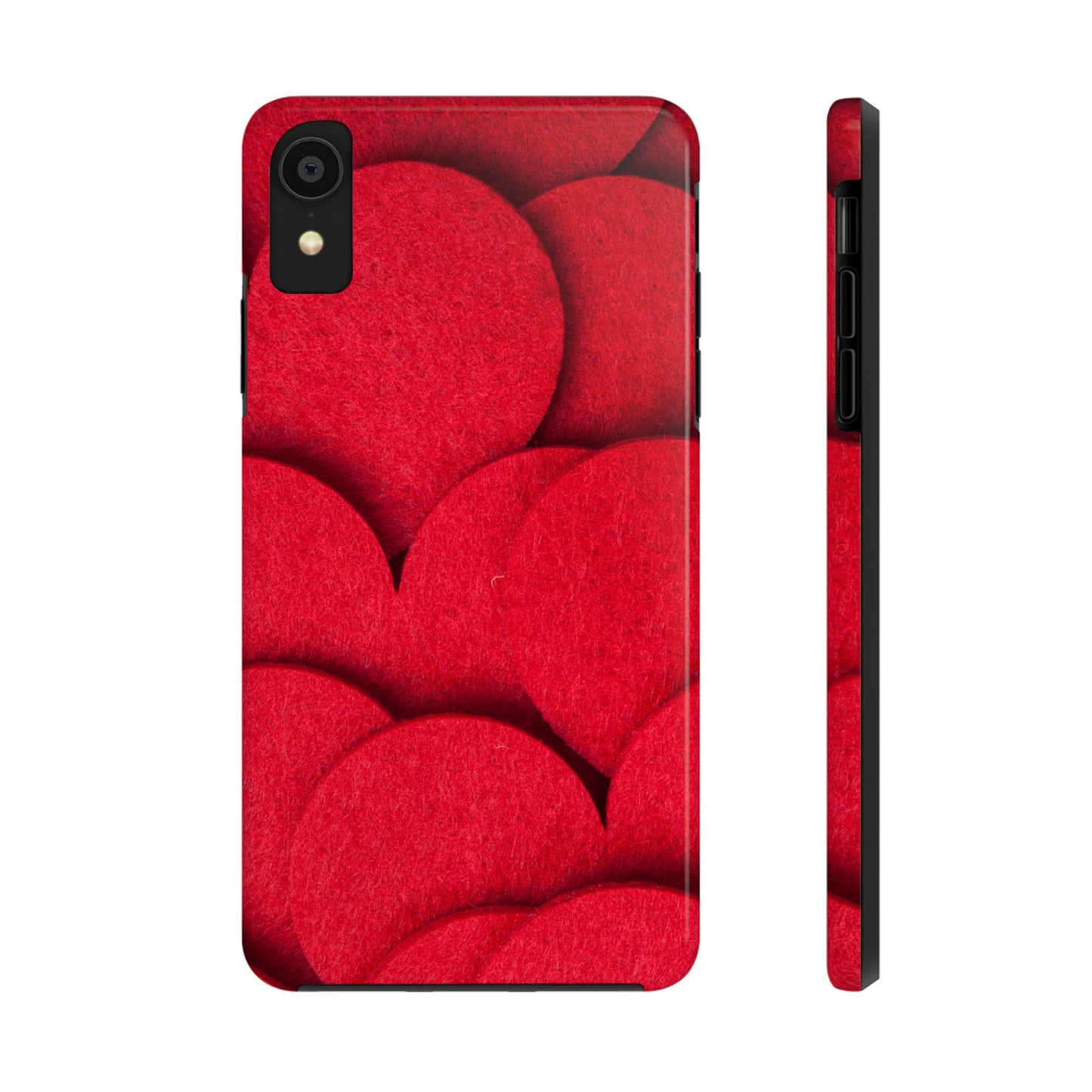 Big Red Felt Hearts Phone Case