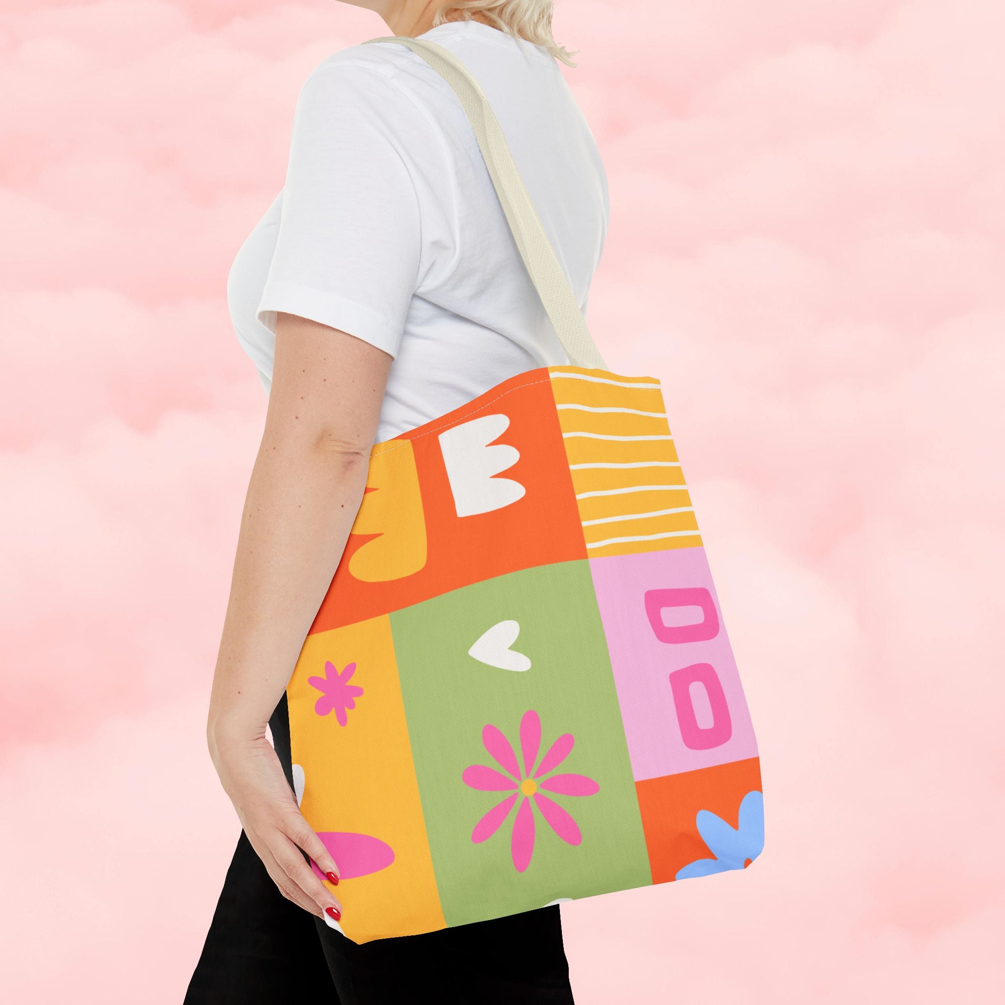 Vibrant Kawaii Floral Tote Bag