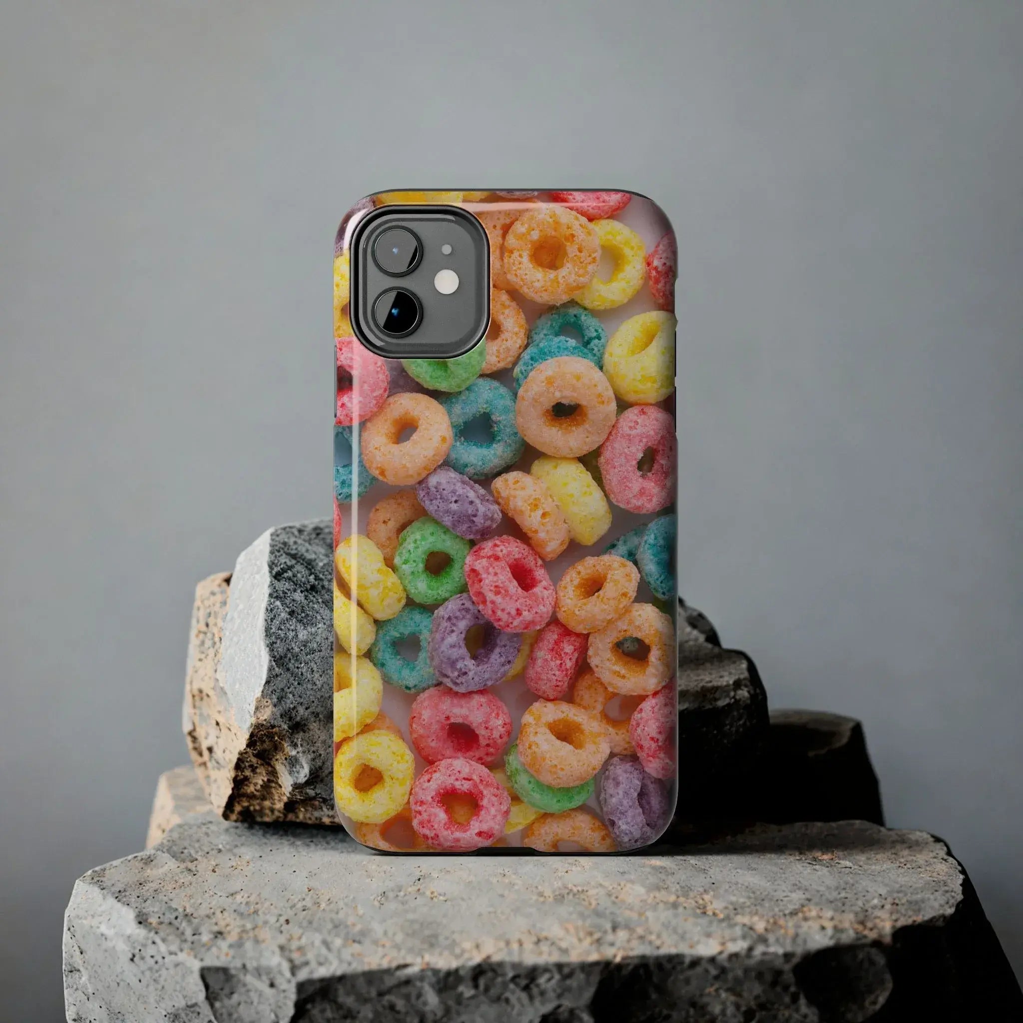 Morning Cereal Loops Phone Case (Apple & Android) - Pink Sweetheart