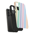 Pretty Pastel Lines Phone Case (Apple & Android) - Pink Sweetheart