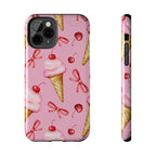 Cherry on Top Ice Cream Phone Case (Apple & Android) - Pink Sweetheart