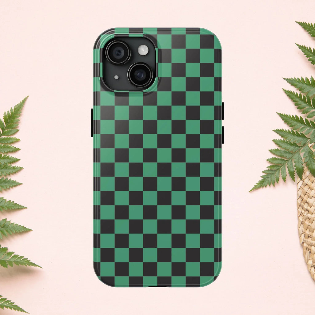 Checkered Kimono Tough Phone Case (Apple & Android) - Pink Sweetheart