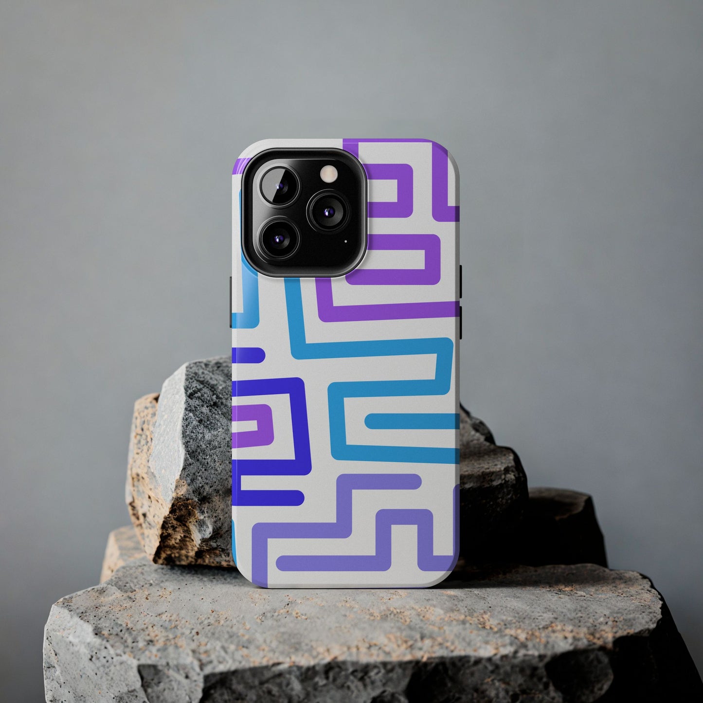 Abstract Neon Maze Phone Case