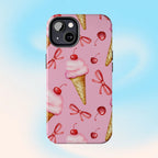 Cherry on Top Ice Cream Phone Case (Apple & Android) - Pink Sweetheart