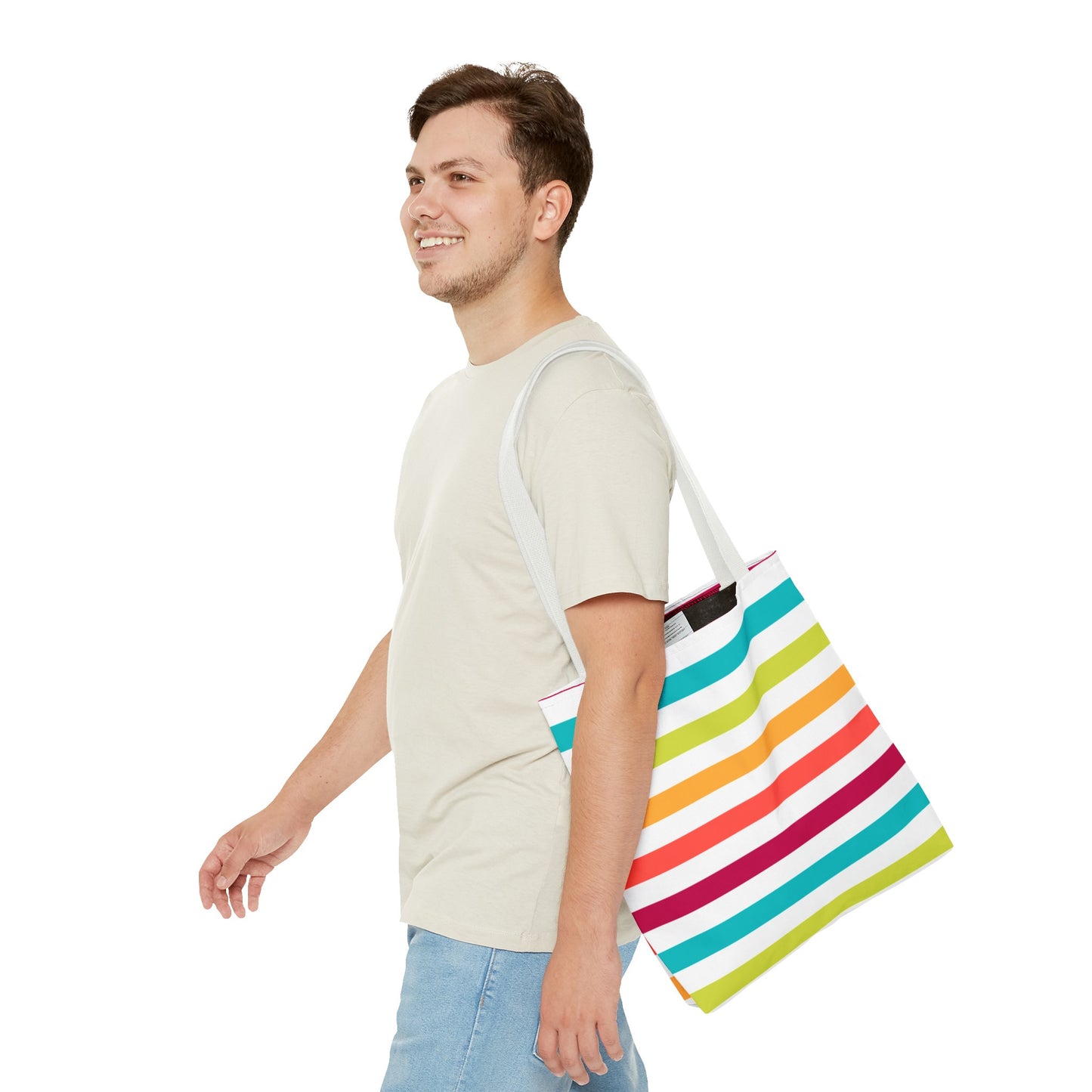 Colorful Candy Lines Tote Bag