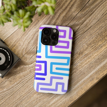 Abstract Neon Maze Phone Case