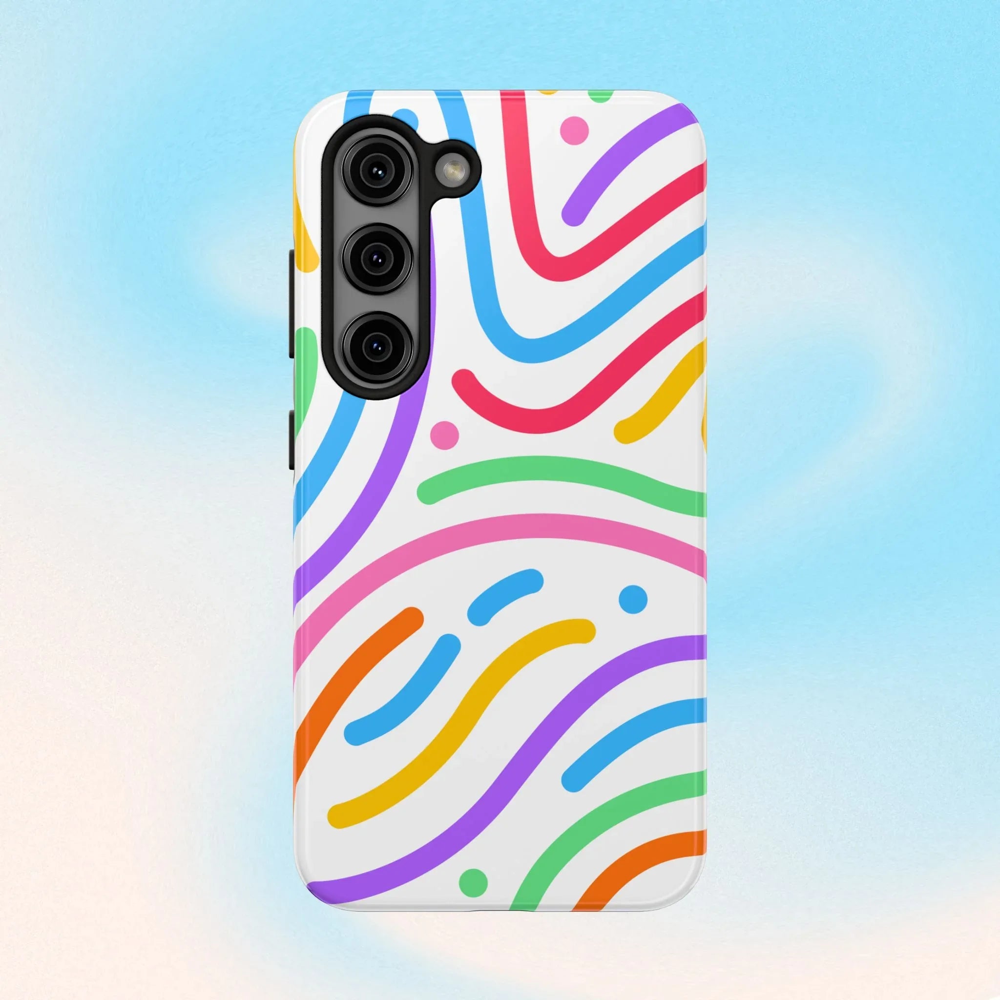 Rainbow Swirls Phone Case (Apple & Android) - Pink Sweetheart