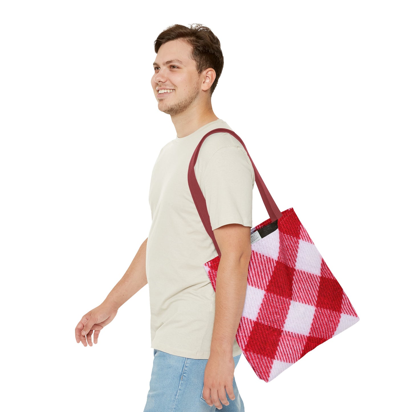 Red & White Checked Tote Bag