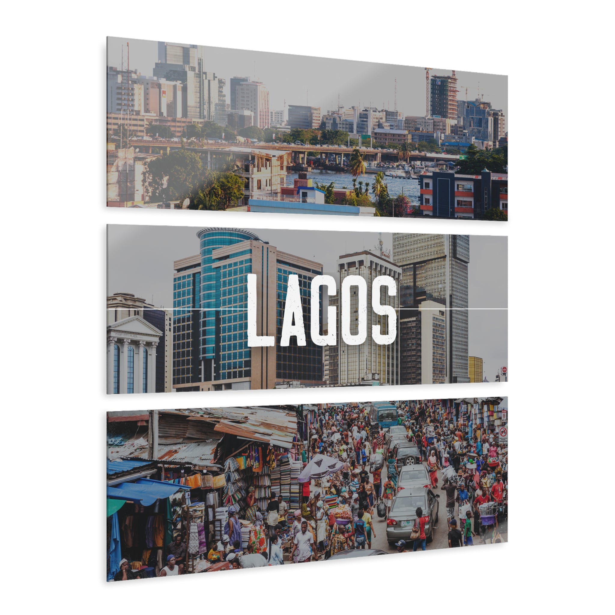 Lagos Skyline Acrylic Prints (Triptych)