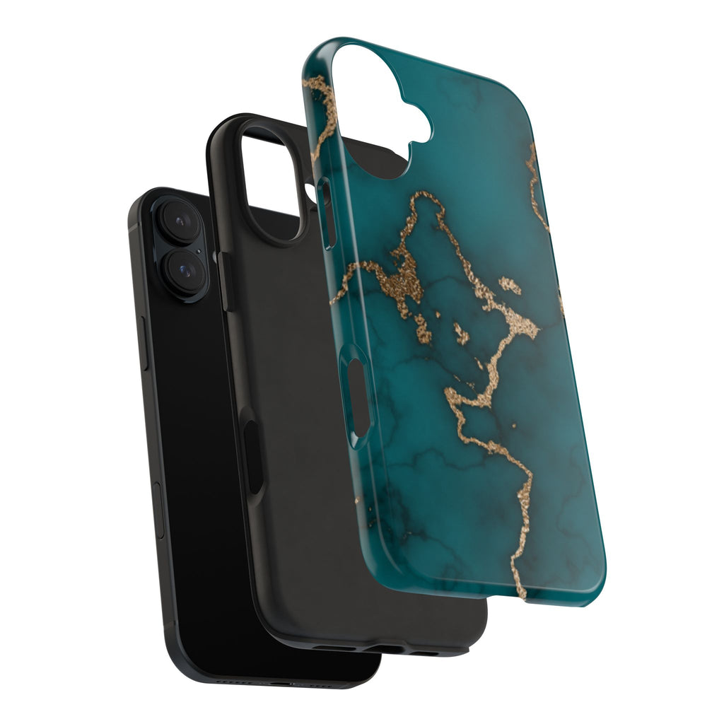 Green & Gold Marble Phone Case (Apple & Android)
