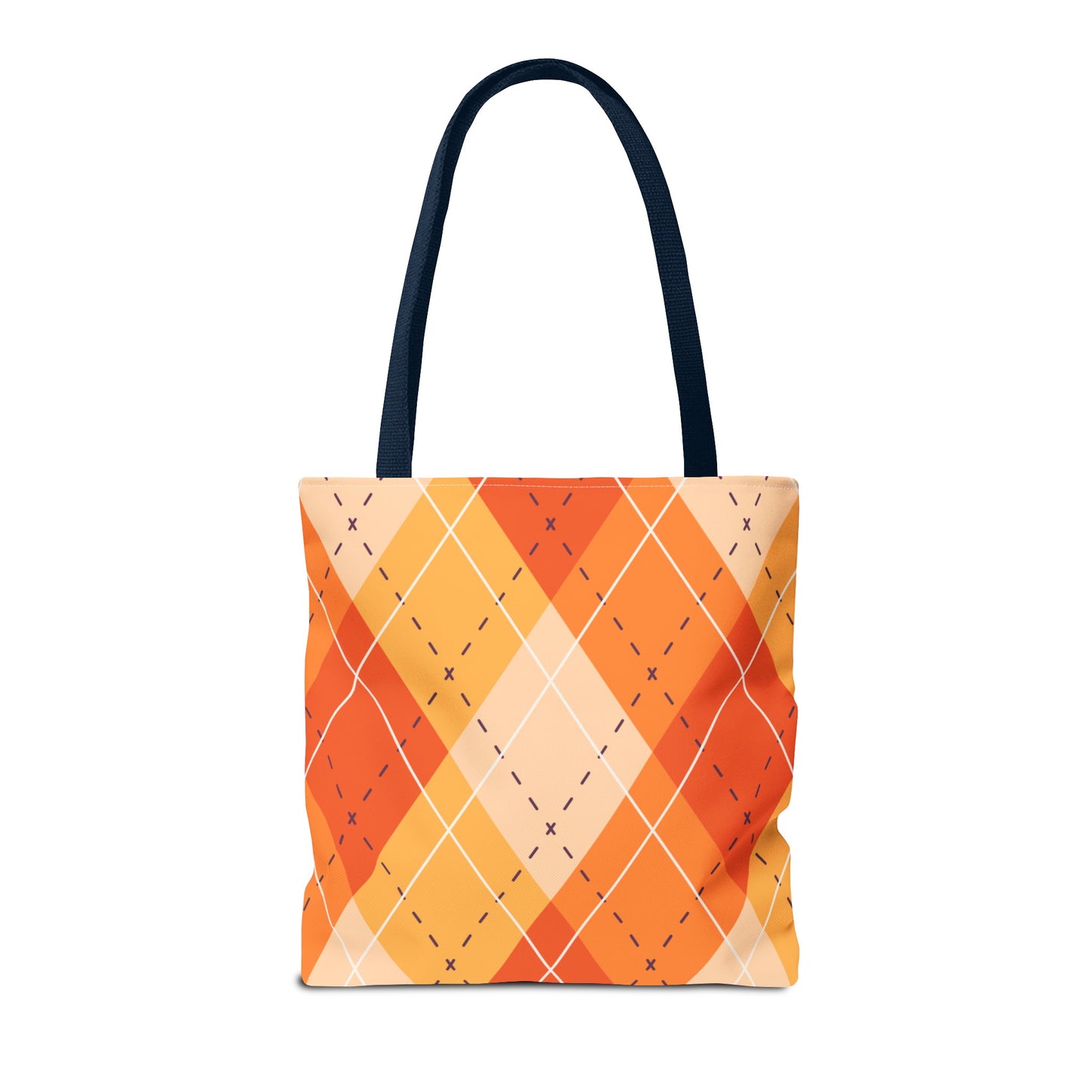 Orange Argyle Halloween Tote Bag