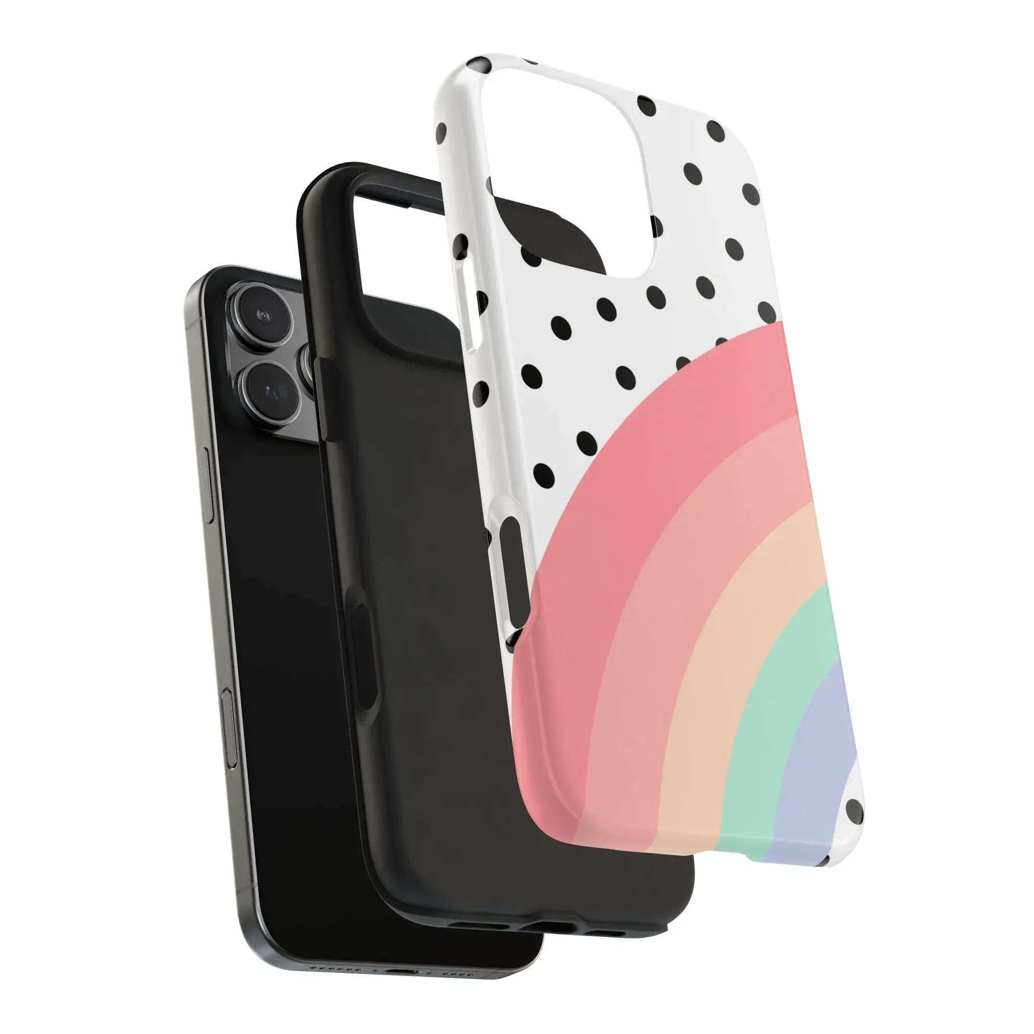 Polka Dot Rainbow Phone Case (Apple & Android) - Pink Sweetheart