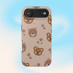 Boho Brown Bear Phone Case (Apple & Android) - Pink Sweetheart