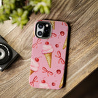 Cherry on Top Ice Cream Phone Case (Apple & Android) - Pink Sweetheart