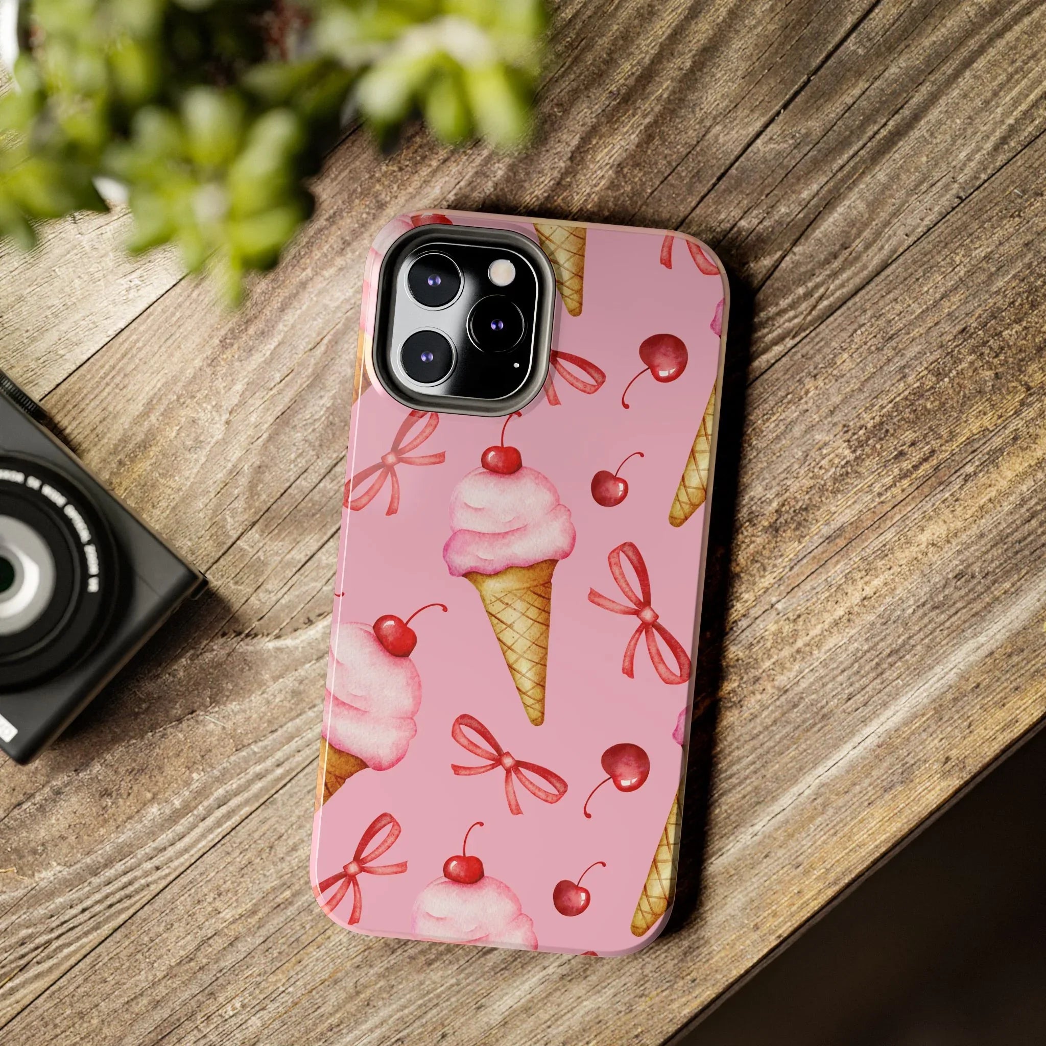 Cherry on Top Ice Cream Phone Case (Apple & Android) - Pink Sweetheart