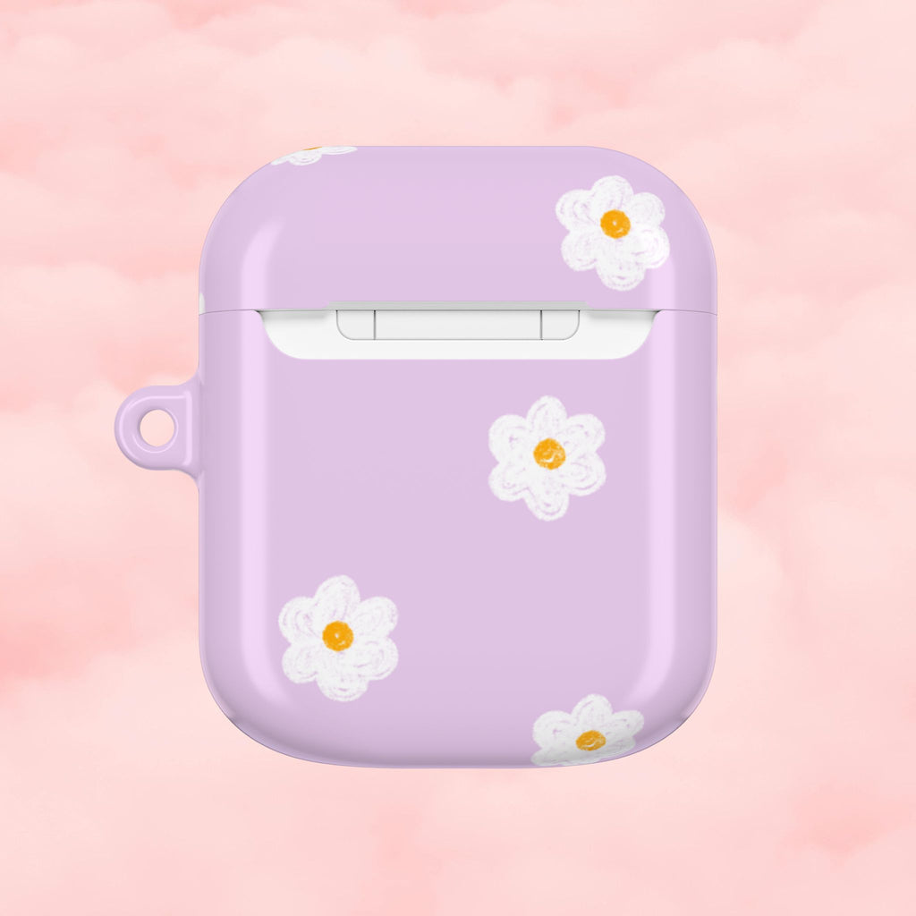 Purple Daisy Floral AirPod Case
