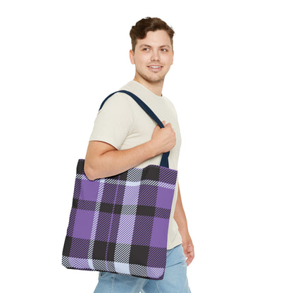 Purple Tartan Plaid Tote Bag