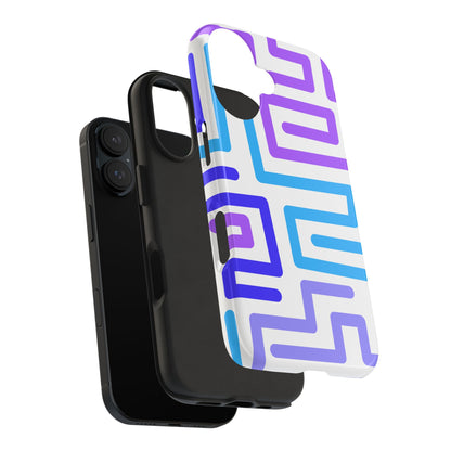 Abstract Neon Maze Phone Case