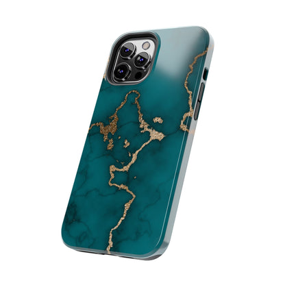 Green & Gold Marble Phone Case