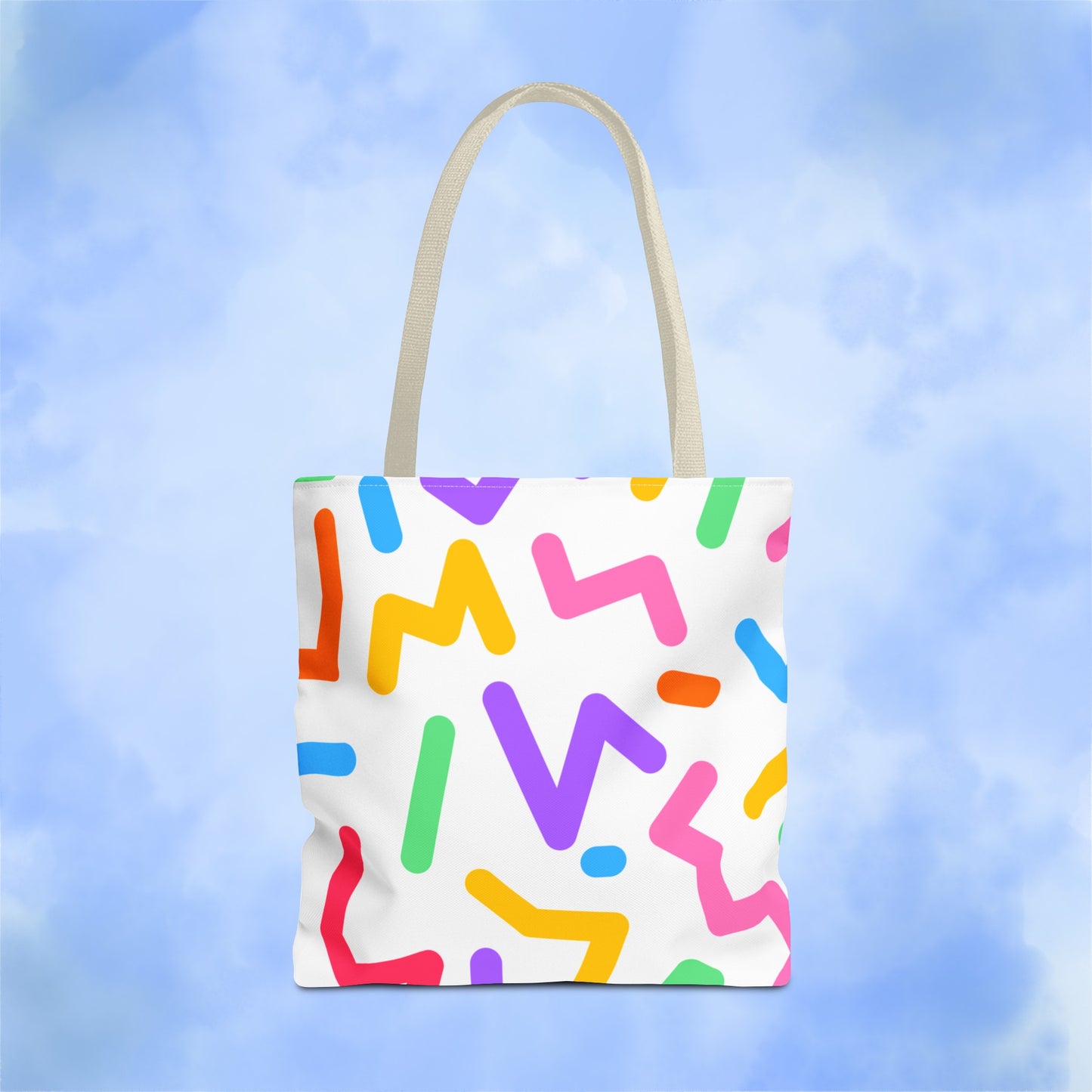 Colorful Doodle Zig Zags Tote Bag