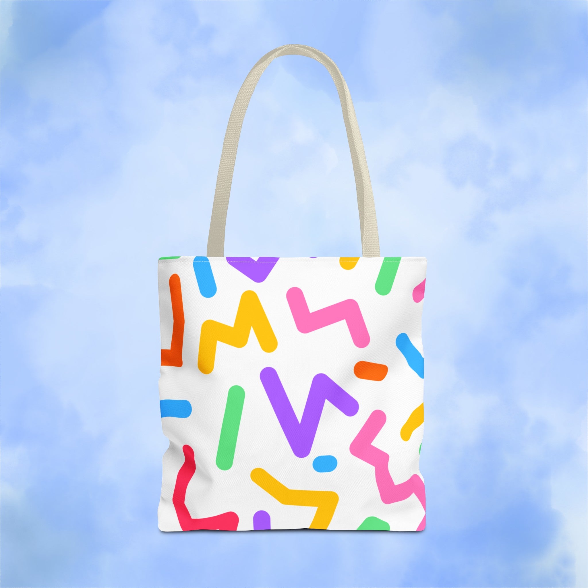 Colorful Doodle Zig Zags Tote Bag