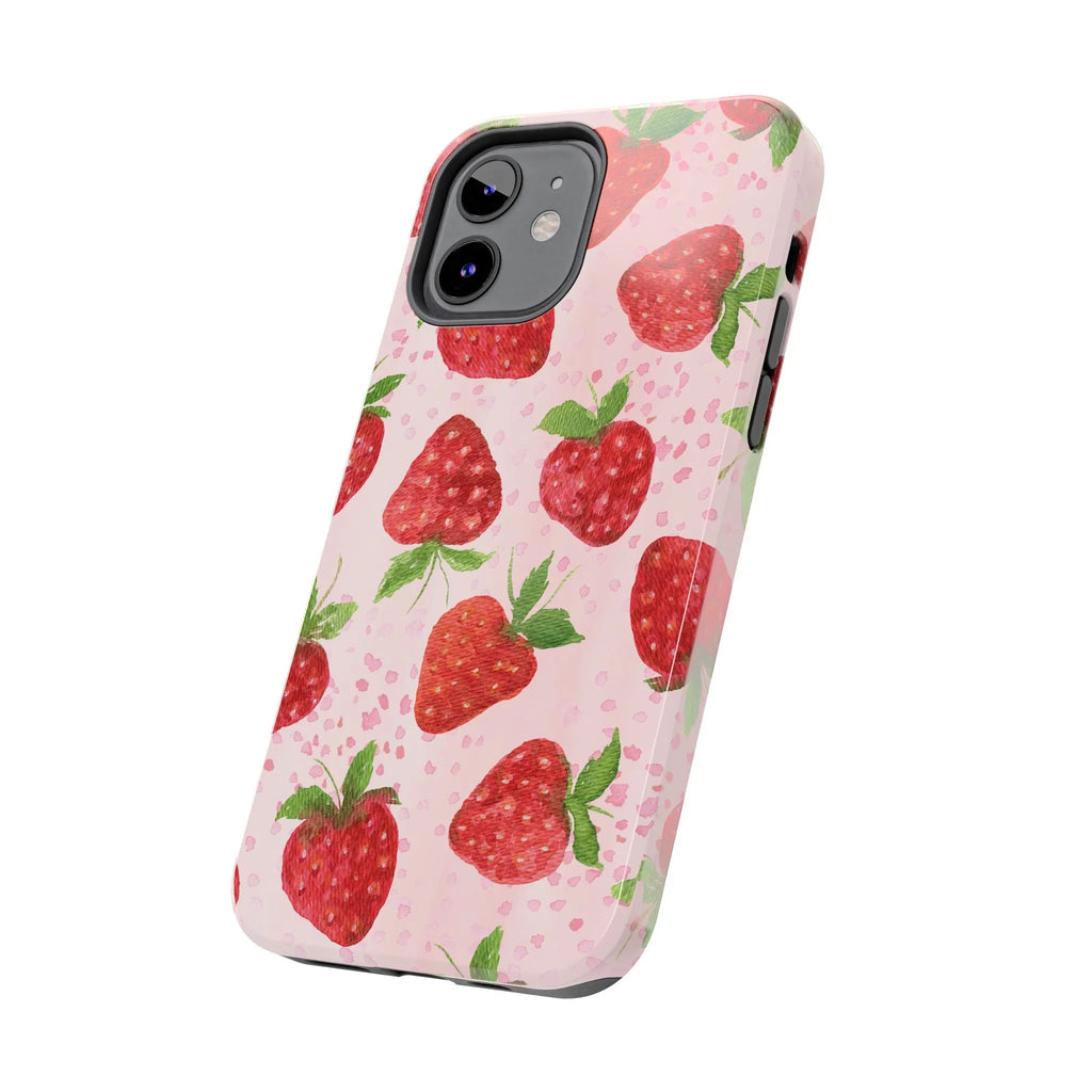 Cute Strawberries Phone Case (Apple & Android) - Pink Sweetheart