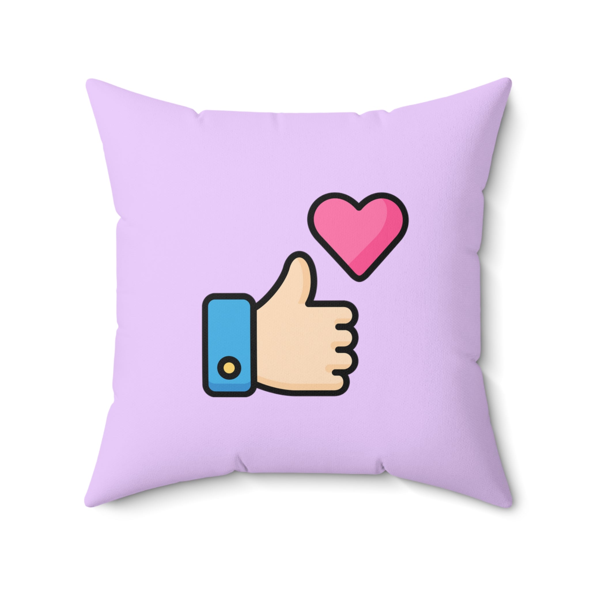 Social Media Thumbs Up Square Pillow - Lilac
