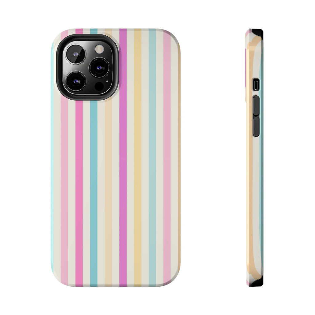 Pastel Candy Stripes Phone Cases (Apple & Android) - Pink Sweetheart