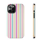 Pastel Candy Stripes Phone Cases (Apple & Android) - Pink Sweetheart
