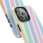 Pretty Pastel Lines Phone Case (Apple & Android) - Pink Sweetheart