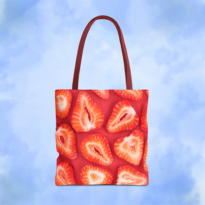 Sweet Sliced Strawberries Tote Bag