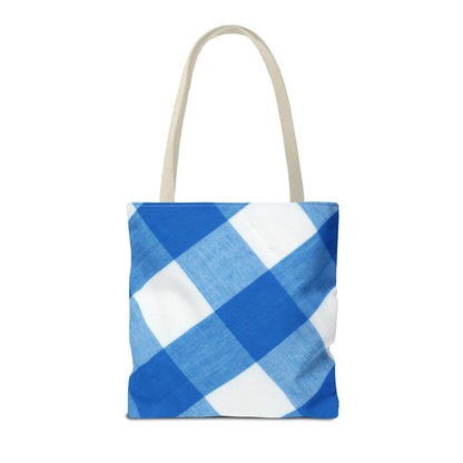 Chic Blue Gingham Tote Bag