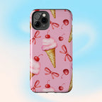 Cherry on Top Ice Cream Phone Case (Apple & Android) - Pink Sweetheart