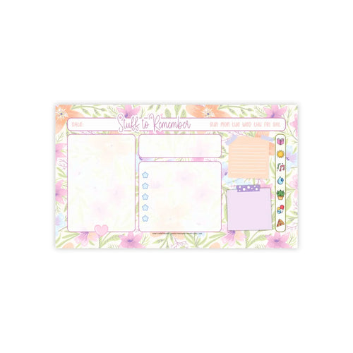 Botanical Garden Sticky Note Pad - Pink Sweetheart