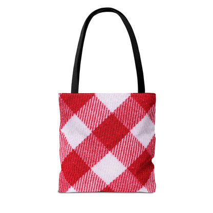 Red & White Checked Tote Bag