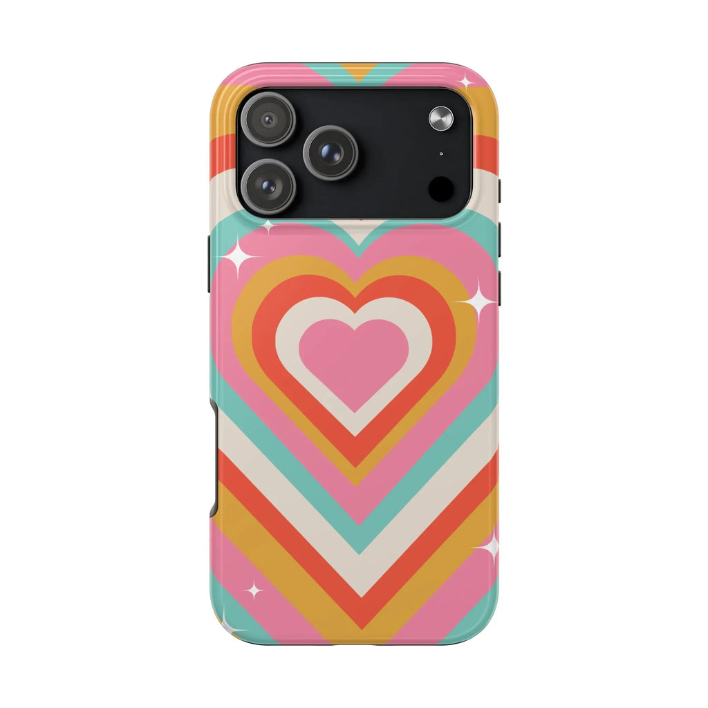 Psychedelic Hearts Phone Case (Apple & Android) - Pink Sweetheart