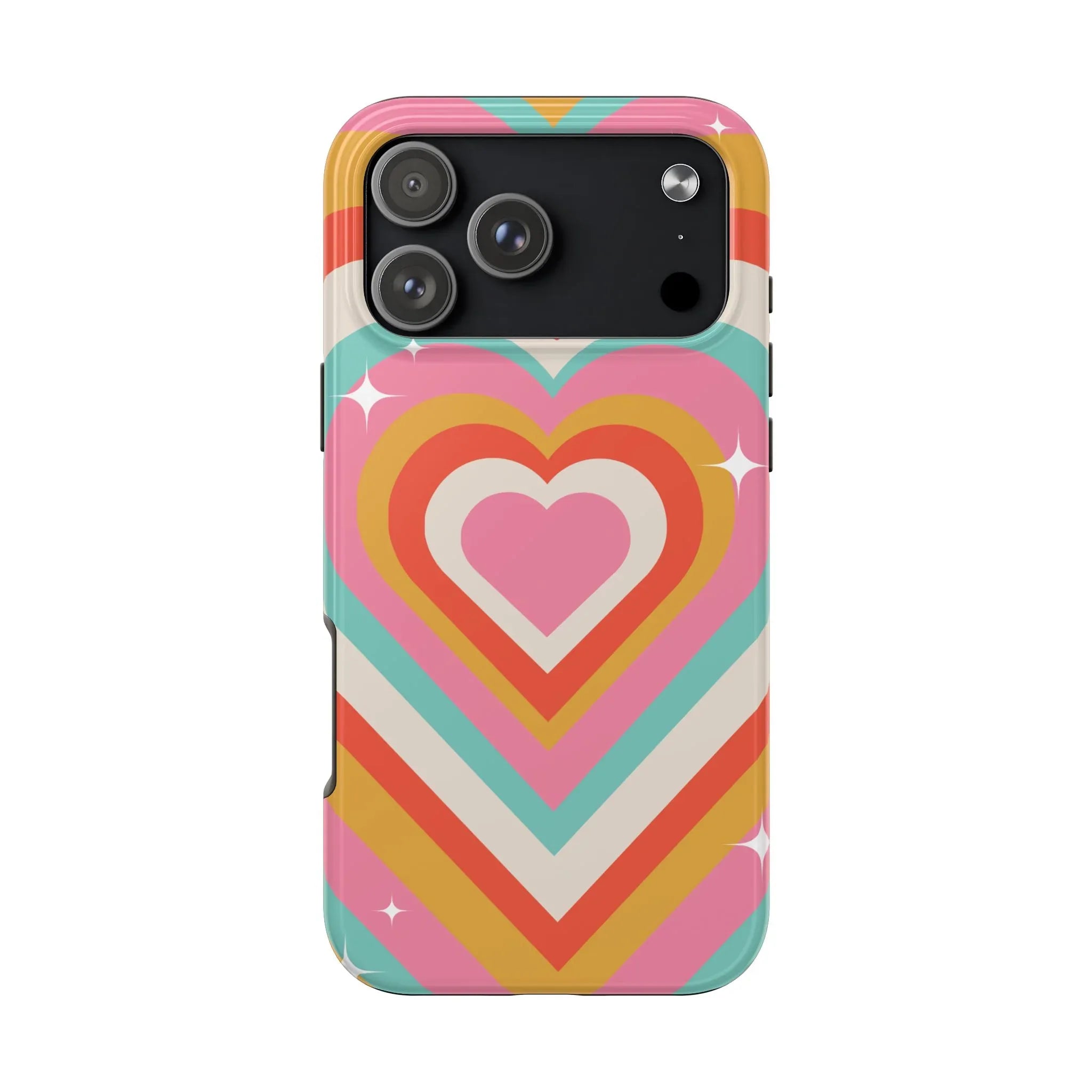 Psychedelic Hearts Phone Case (Apple & Android) - Pink Sweetheart