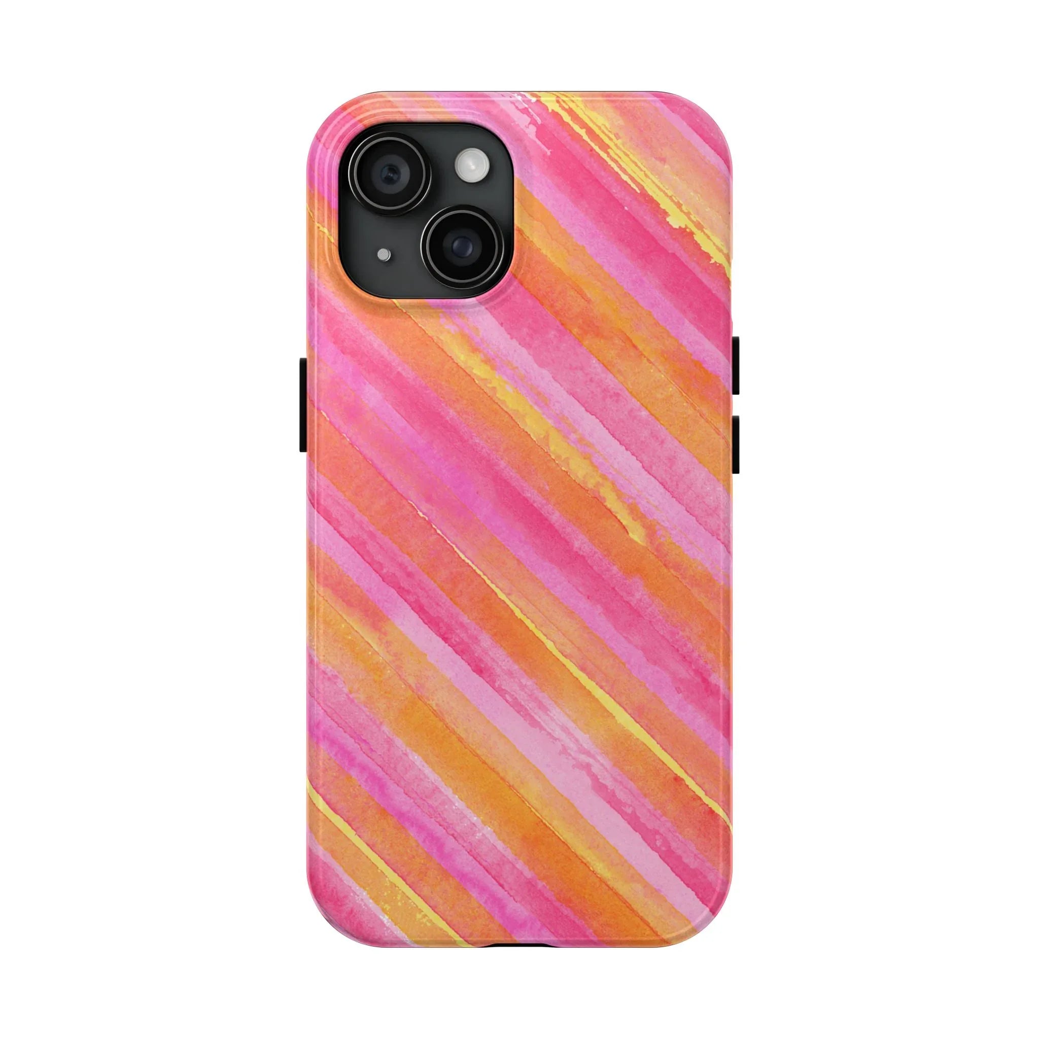 Pink Lemon Stripes Phone Case (Apple & Android) - Pink Sweetheart