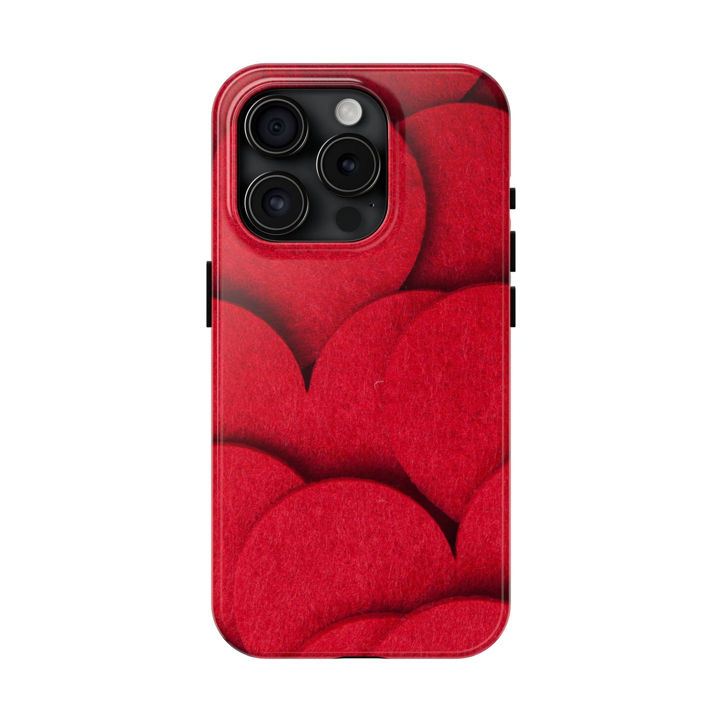 Big Red Felt Hearts Phone Case