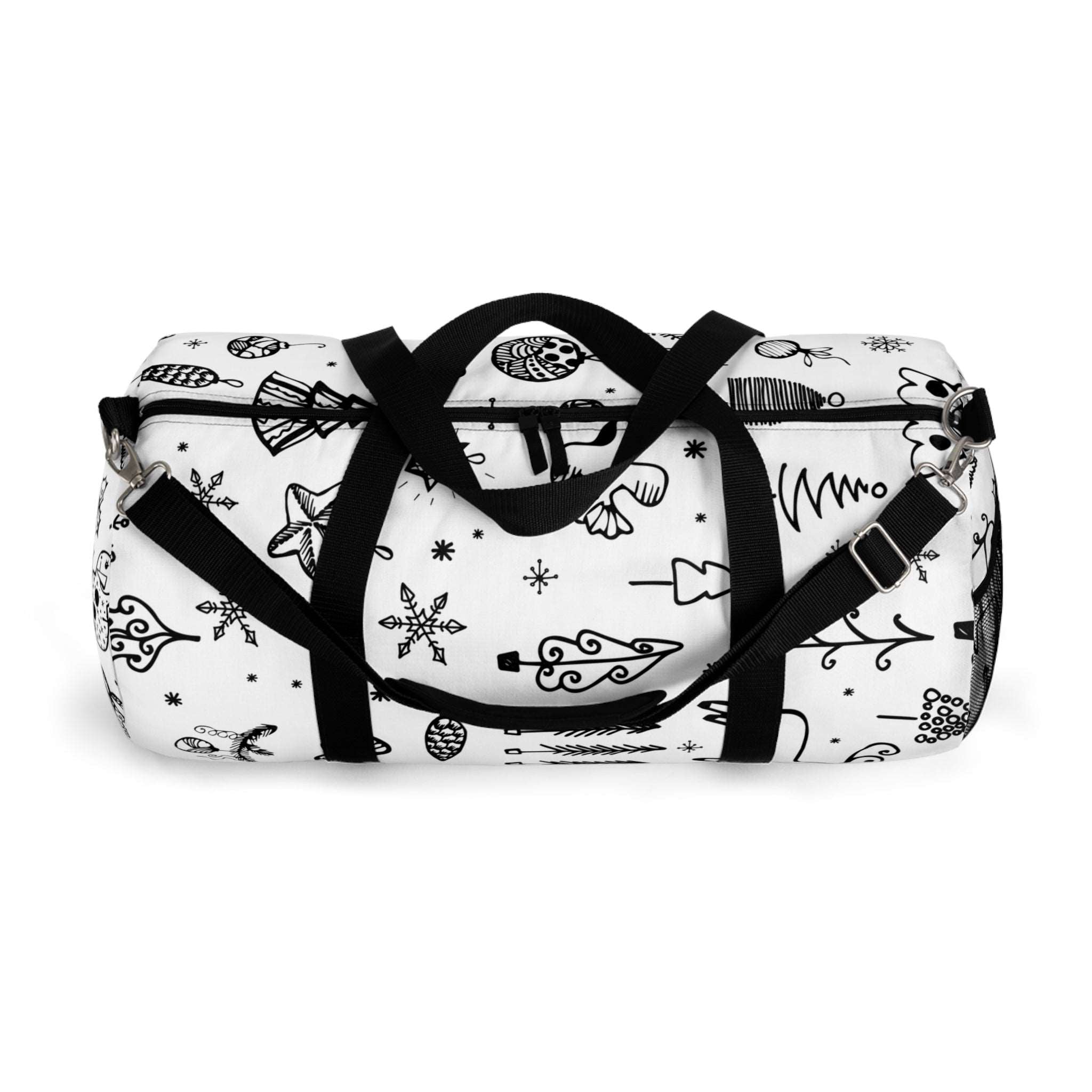 Black and White Christmas Duffel Bag