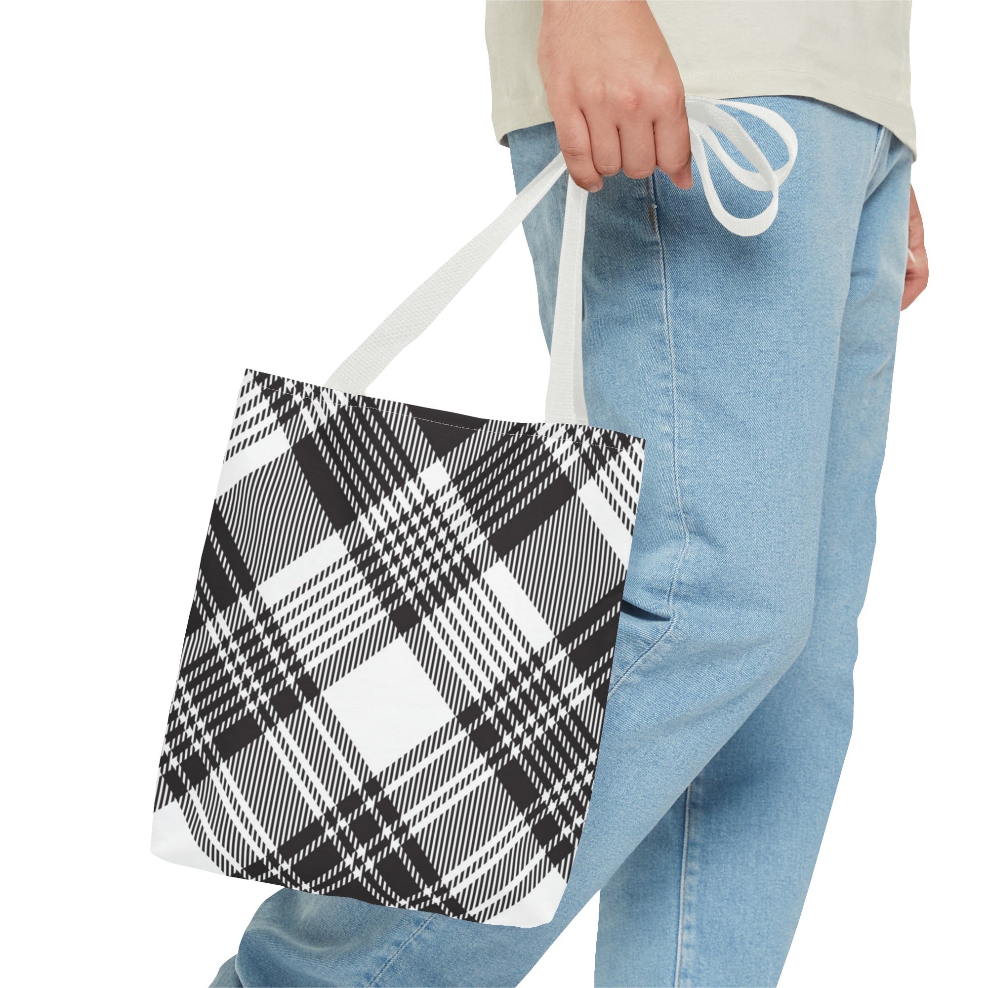 Black Check Tote Bag